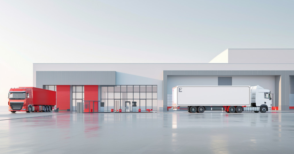 warehouse and truck